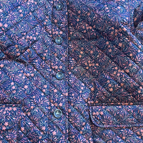 Croft & Barrow Women’s XXL Brown Orange Button down Quilted Floral Jacket - Picture 9 of 11